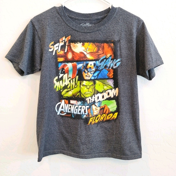 💕 Marvel Avengers Gray Graphic Tee Size XL 14-16 - Picture 1 of 8